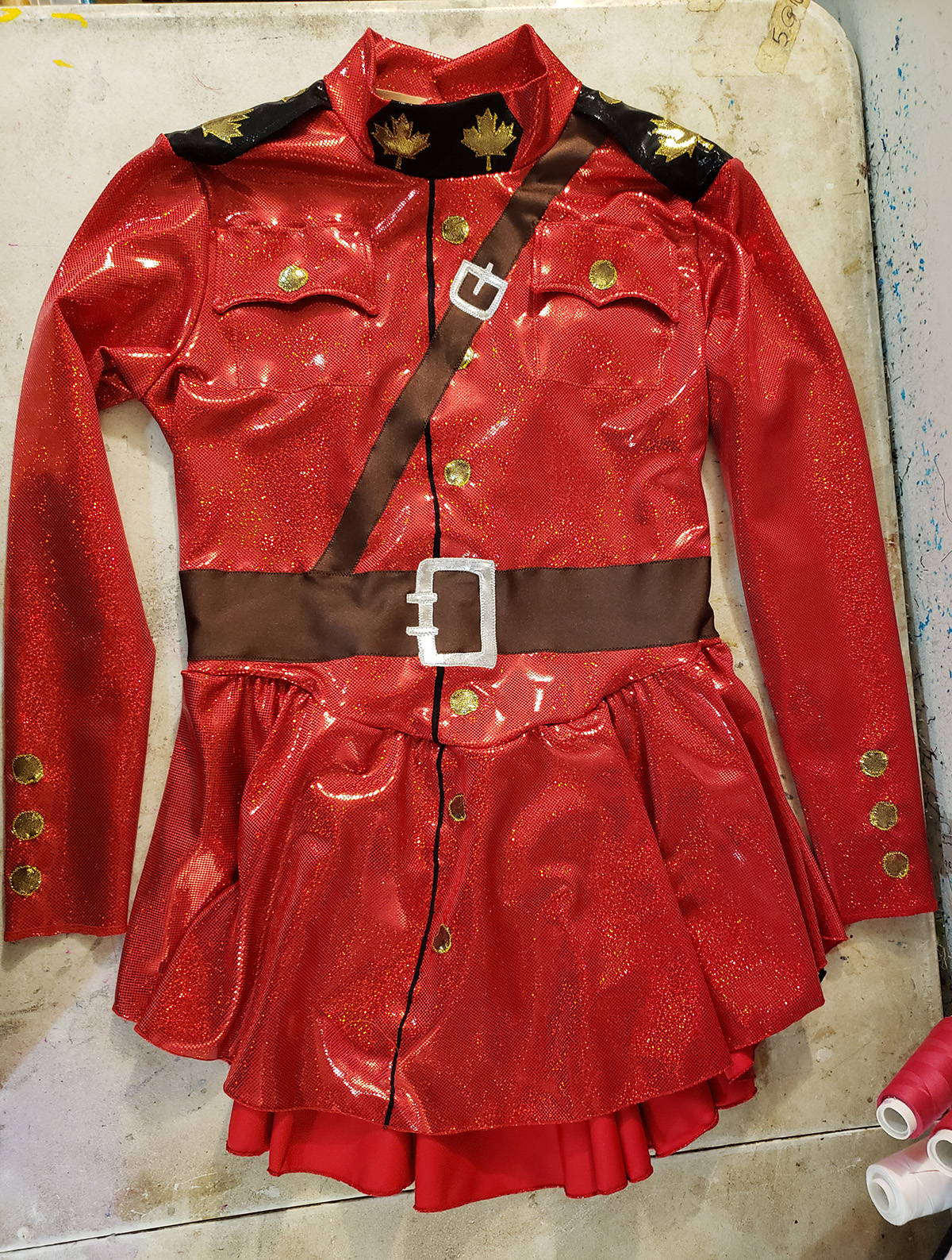 The finished Mountie dress