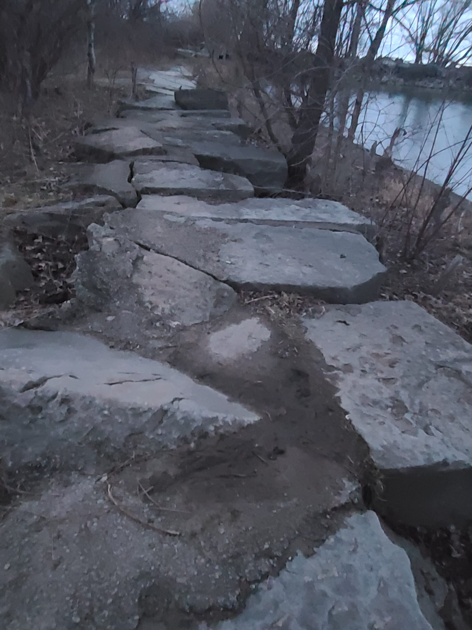 A rocky path along Lake Ontario.