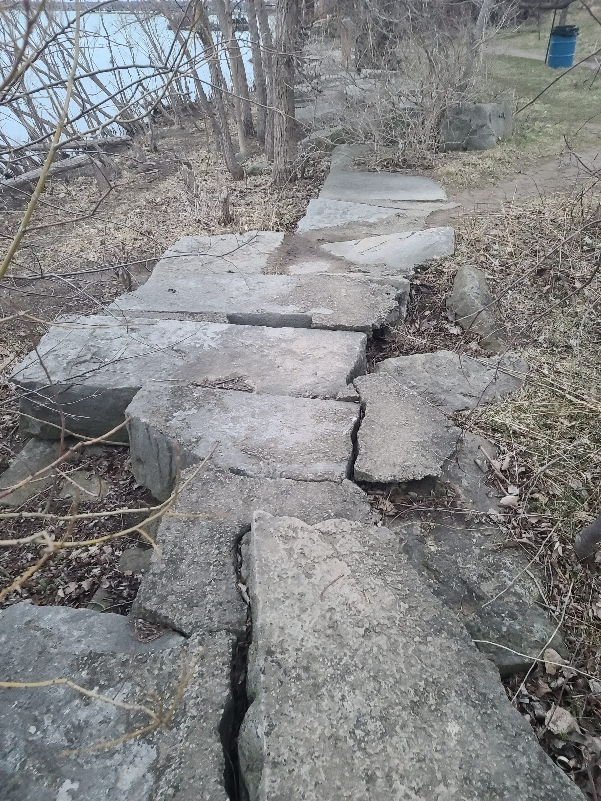 A rocky path along Lake Ontario.